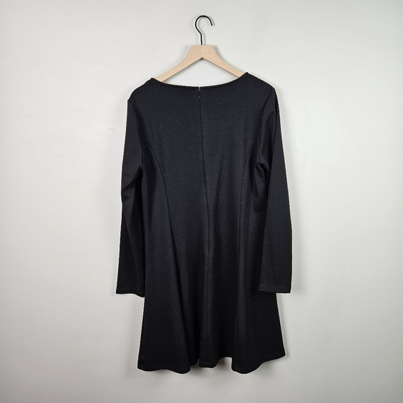 Loft V Neck Black Long Sleeve Dress - Picture 7 of 7